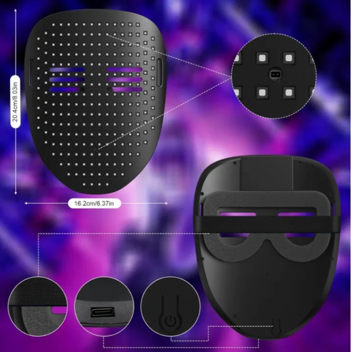 LED Mask with Animated & Static Modes image indicator(3)