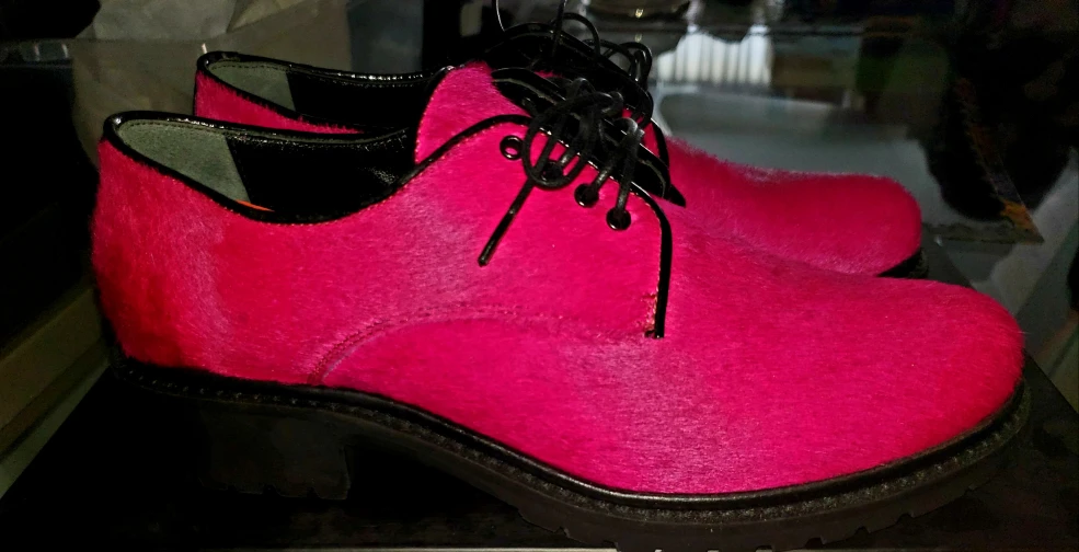 Loriblu Hot Pink Furry Oxford Shoes size 36 - photo 2