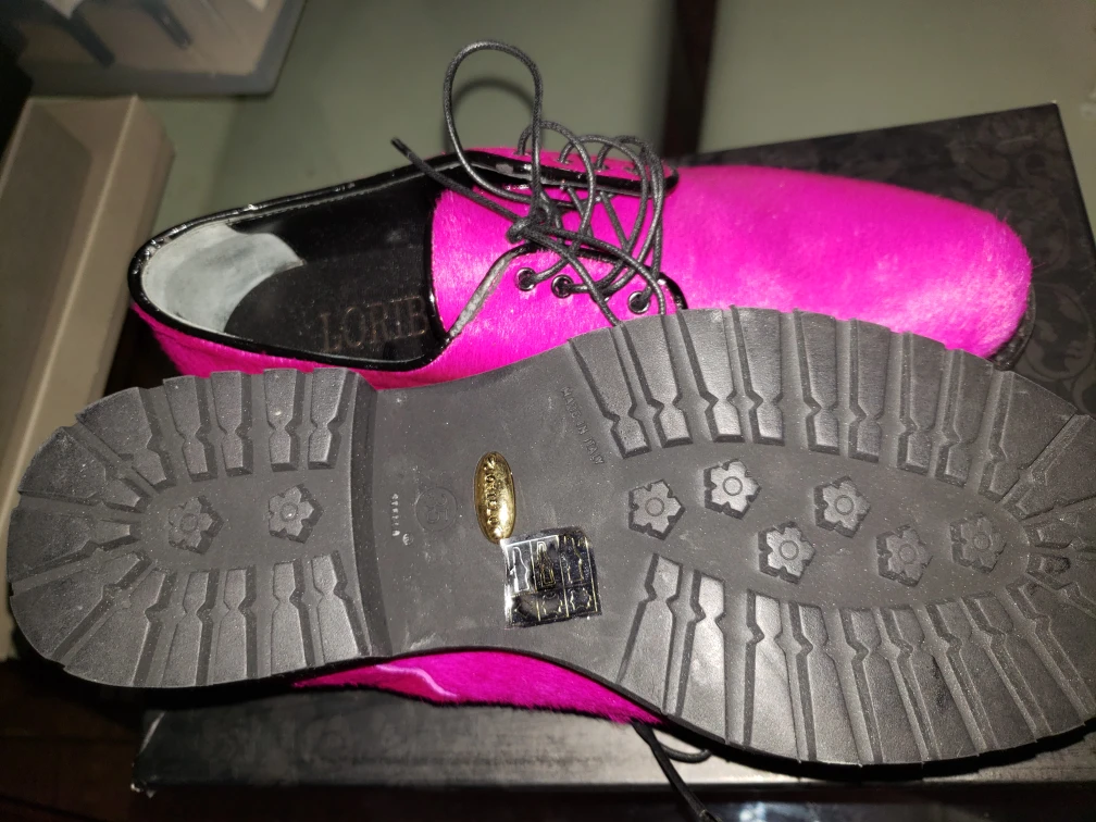 Loriblu Hot Pink Furry Oxford Shoes size 36 - photo 3