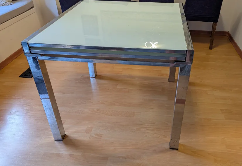 Extendable Dining Table with Glass Top image indicator(2)