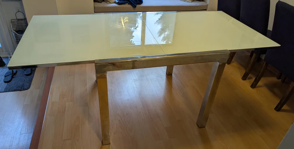 Extendable Dining Table with Glass Top image indicator(4)