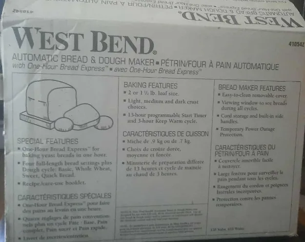 West Bend Bread & Dough Maker image indicator(3)