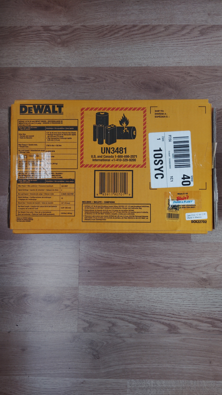 **NEW/NEVER USED** DeWalt 20V MAX Brushless 2-Tool Combo Kit - photo 2