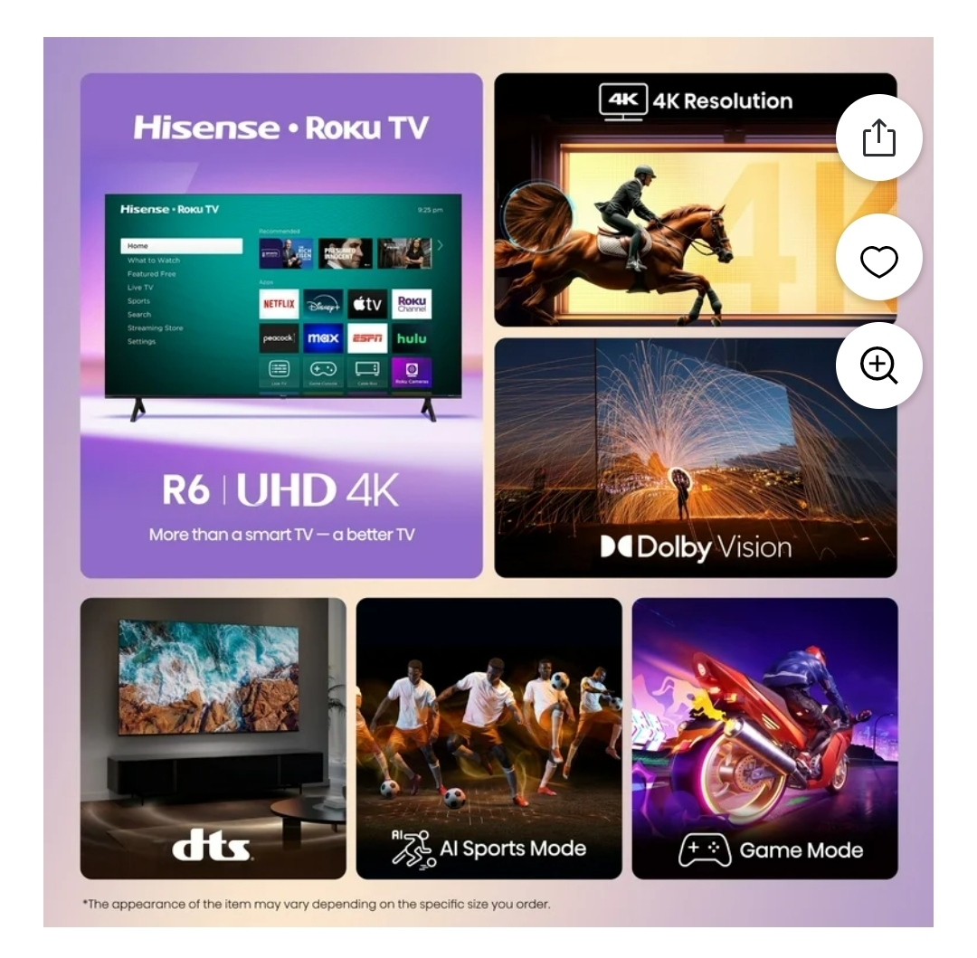 Hisense 70" inch 4K LED Roku Smart TV  HDR Ultra HD R6 - photo 2