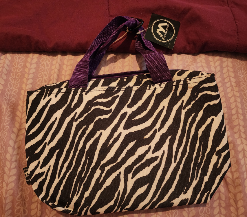 MetroPack Zebra Print Lunch Tote Bag  see description CASH ONLY