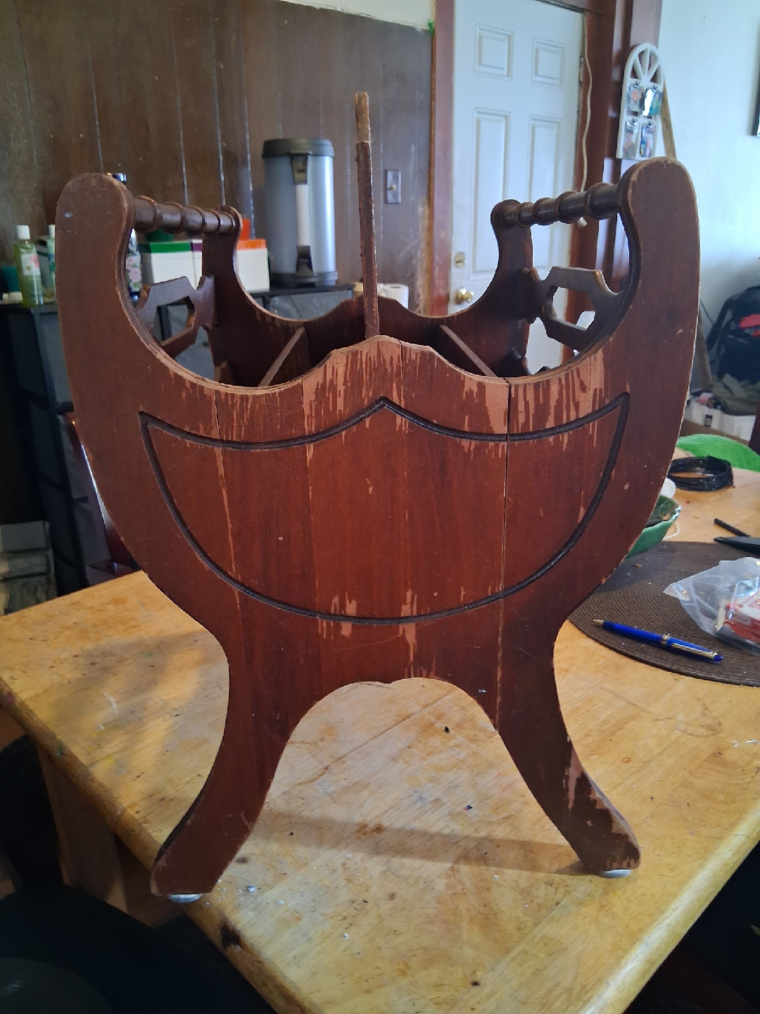 Vintage Wooden Magazine Rack - photo 3