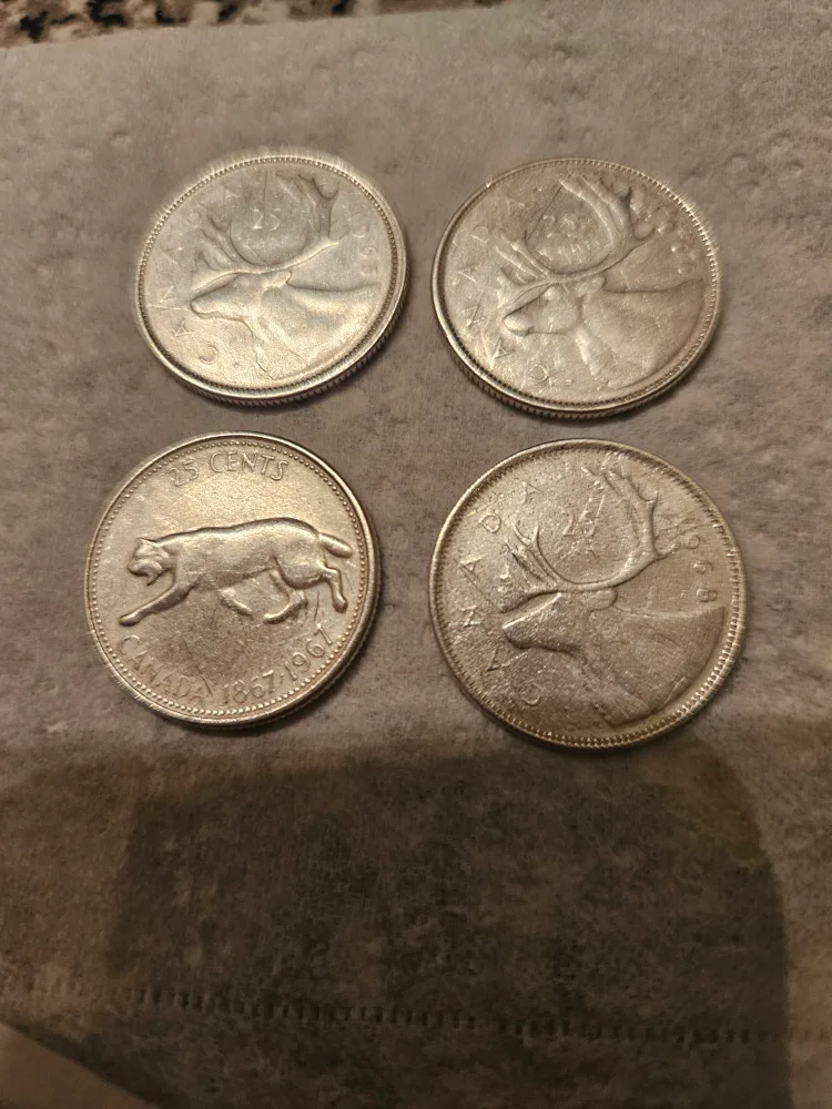 Canadian 25 Cent Coins - 1967 Centennial thumbnail