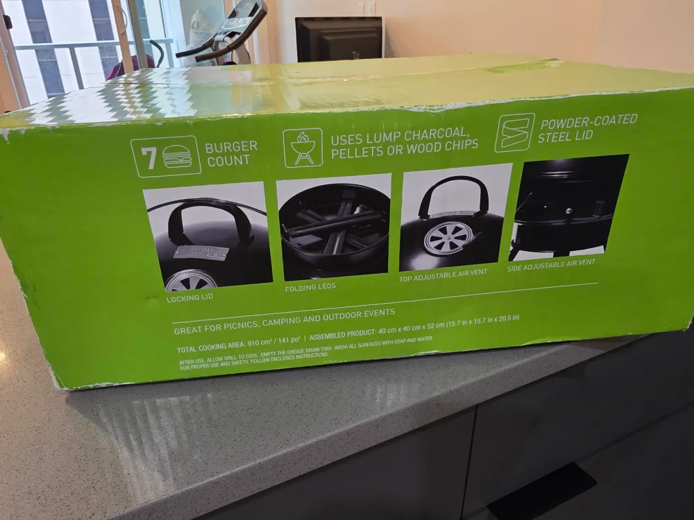 Everyday Essentials Charcoal Portable Kettle Grill - NEW image indicator(5)