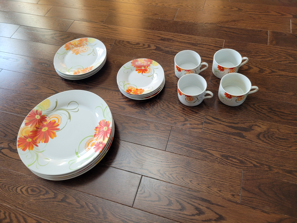 Floral Plate and Cup Set
