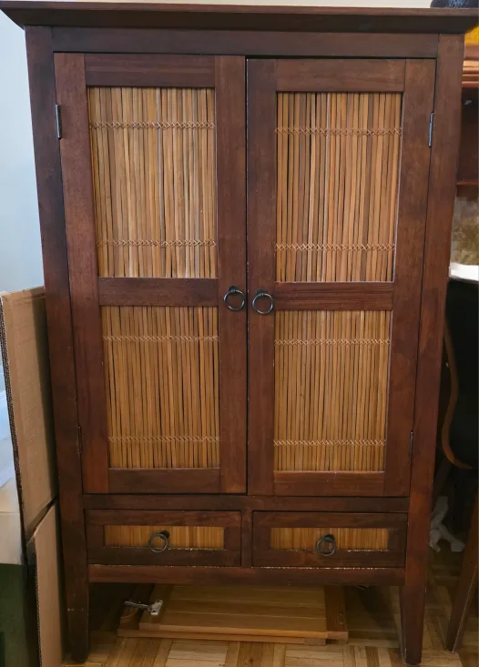 Solid Wood Cabinet with Bamboo Detail thumbnail