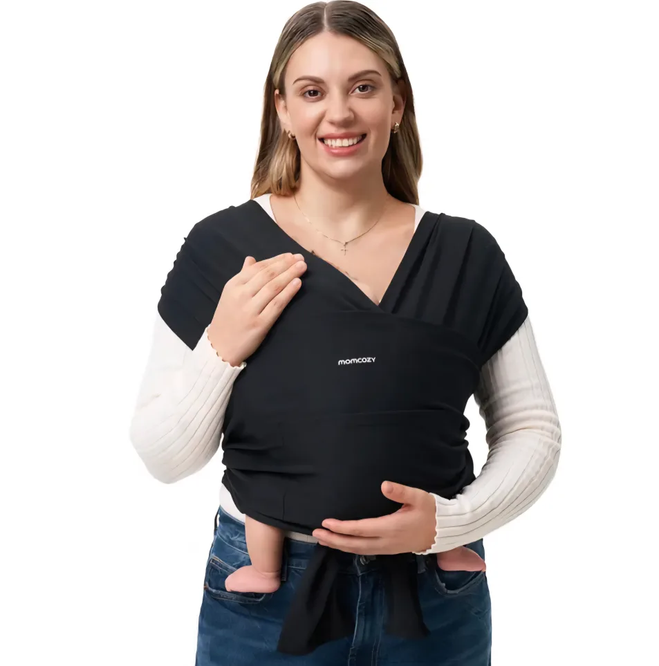 Momcozy Baby Wrap Carrier Black & Grey Available thumbnail
