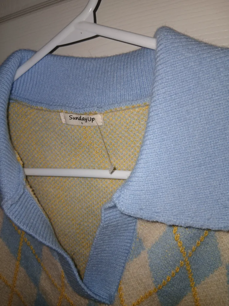 Sunday Up Argyle Knit Sweater - Large image indicator(3)