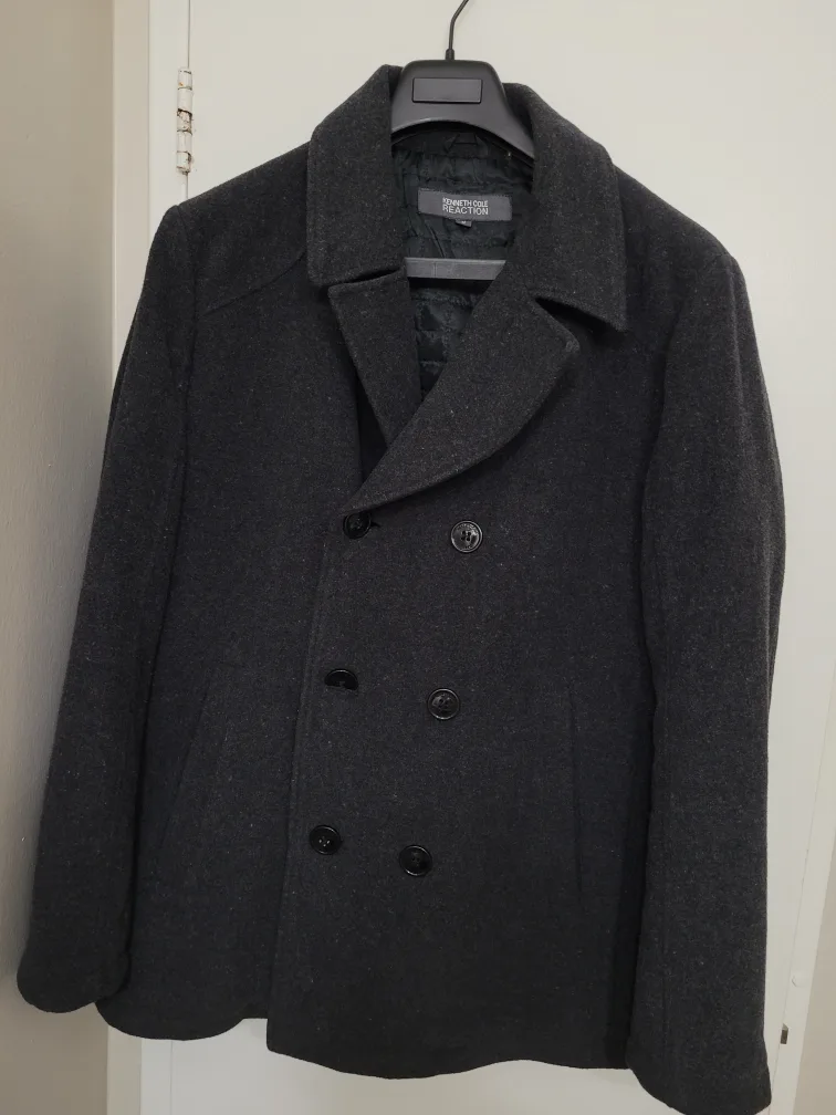 Kenneth Cole Reaction Wool Blend Pea Coat - Size M thumbnail