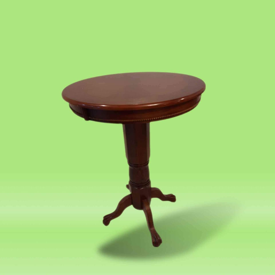 Round Wooden Pub Pedestal Table - 43" Height