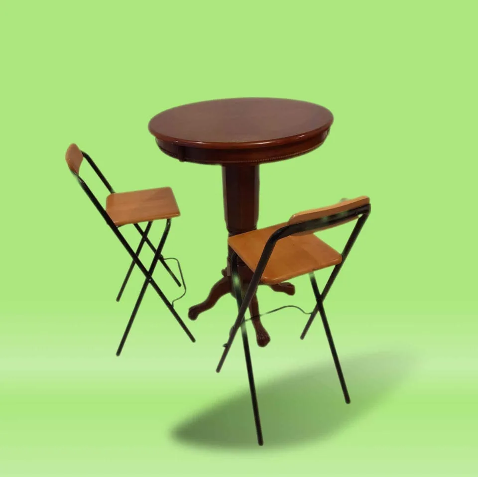 Round Wooden Pub Pedestal Table - 43" Height image indicator(3)