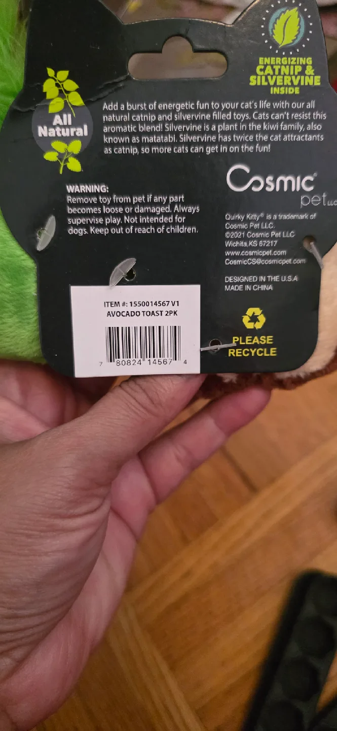 Cosmic Pet Quirky Kitty Avocado Toast 2PK Cat Toys image indicator(2)