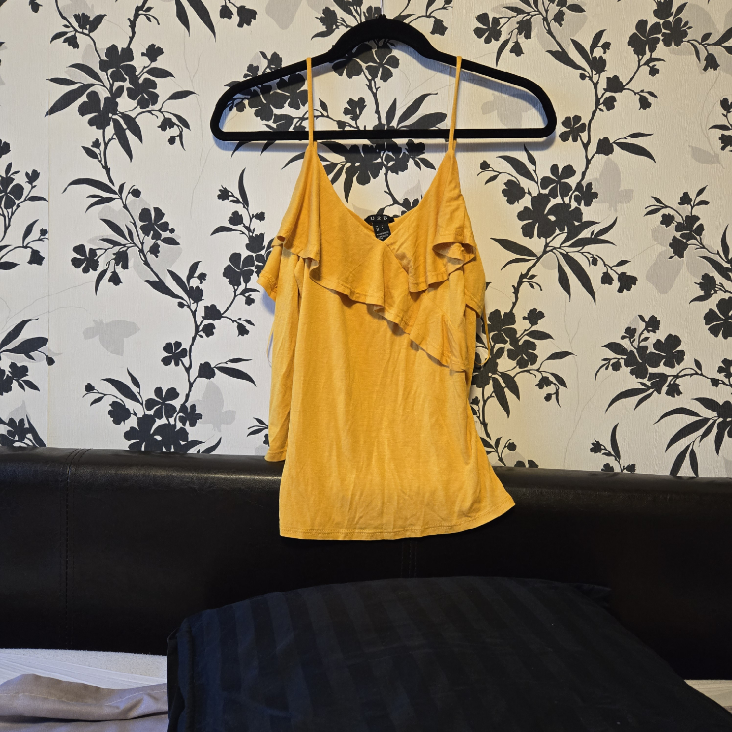 U2B Yellow Ruffle Tank Top - Size Small