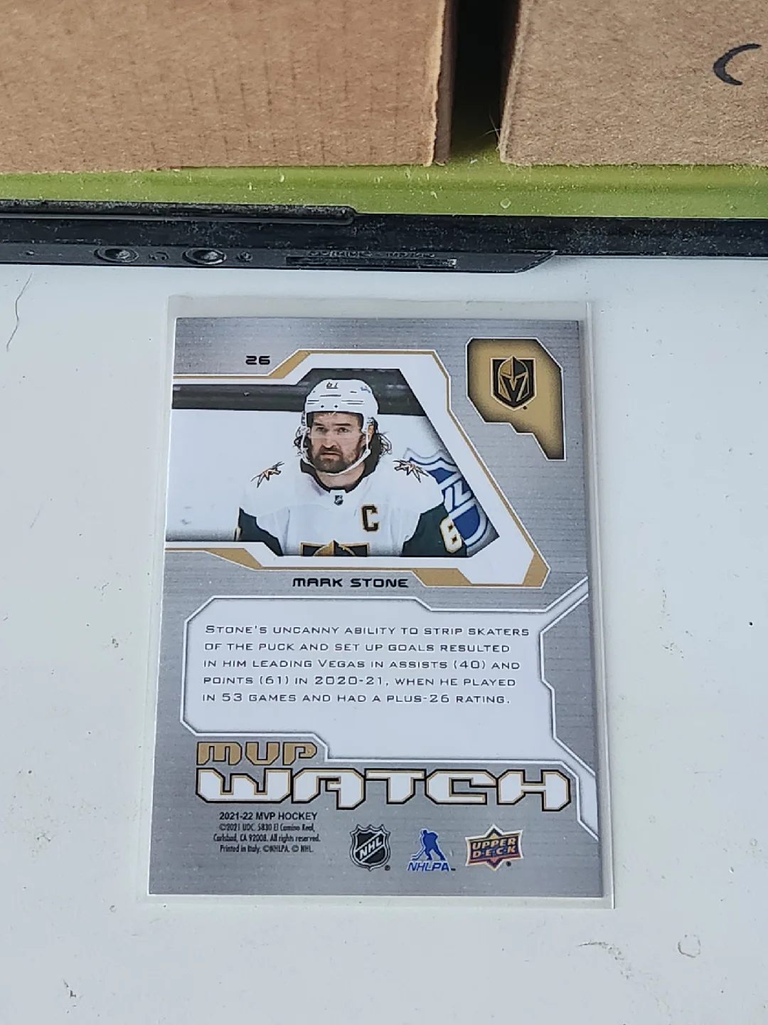 Mark Stone 2021-22 MVP Hockey Card image indicator(2)