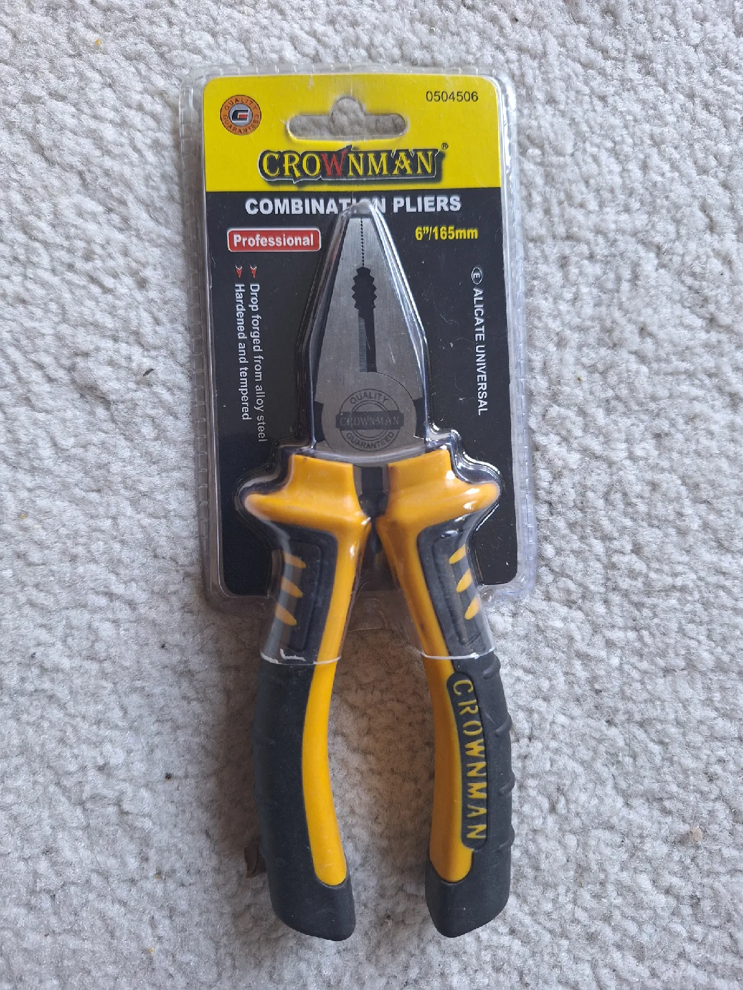 NEW CROWNMAN Professional Combination Pliers 6"/165mm thumbnail