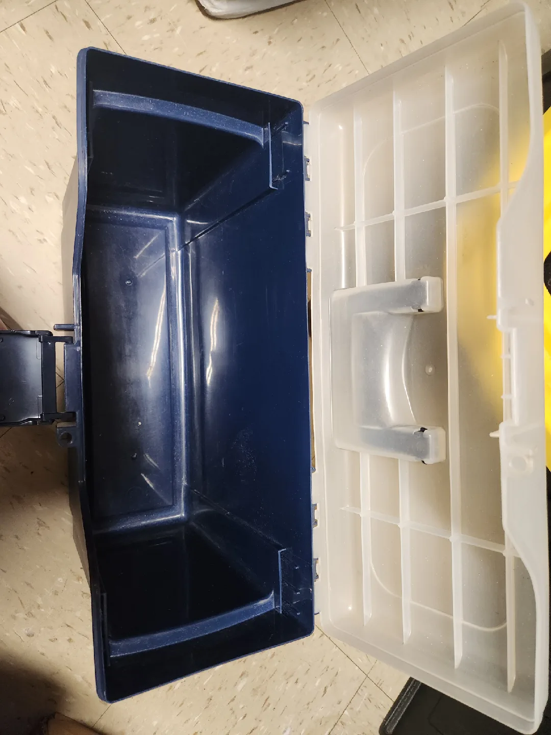 Blue Plastic Storage Tote Box image indicator(2)