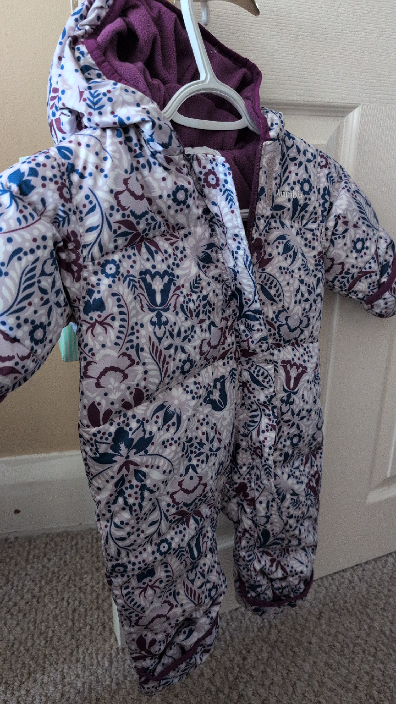 Columbia 6-12 Months Purple Fleece Snowsuit