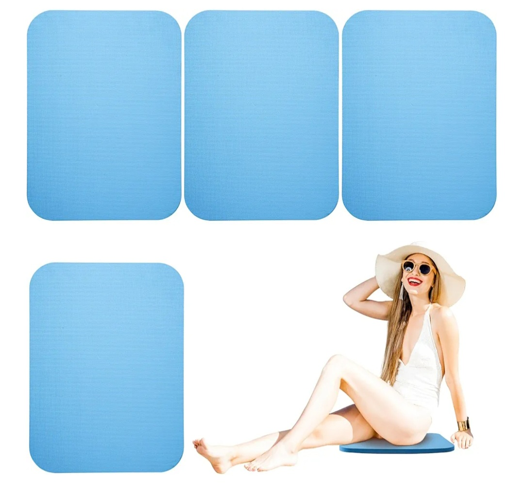 4pcs Poolside Seating Mat, Soft EVA Foam S