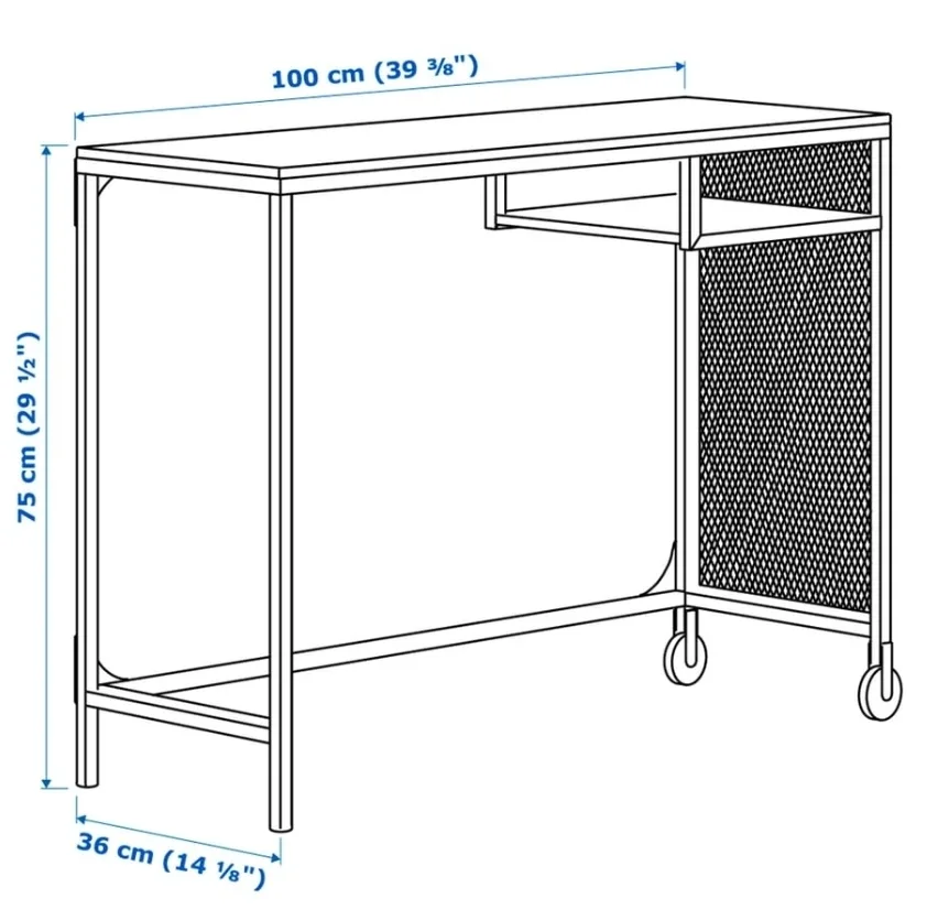 IKEA FJÄLLBO Laptop Table - Black, 100x36 cm image indicator(3)