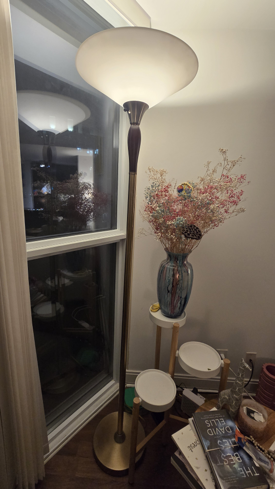 Gold Floor Lamp with White Shade - photo 4
