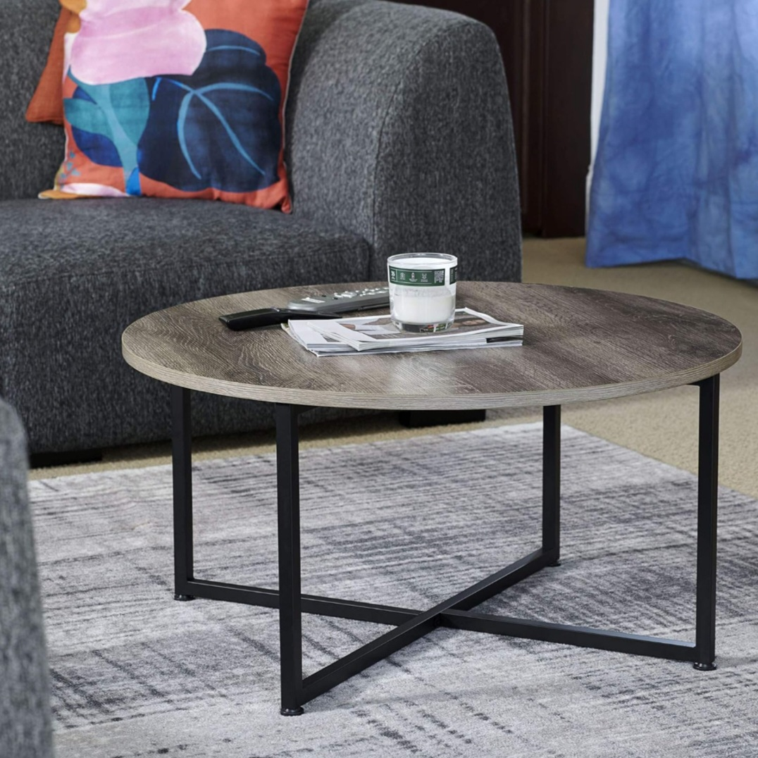Round Coffee Table, Wood Grain Finish - photo 3