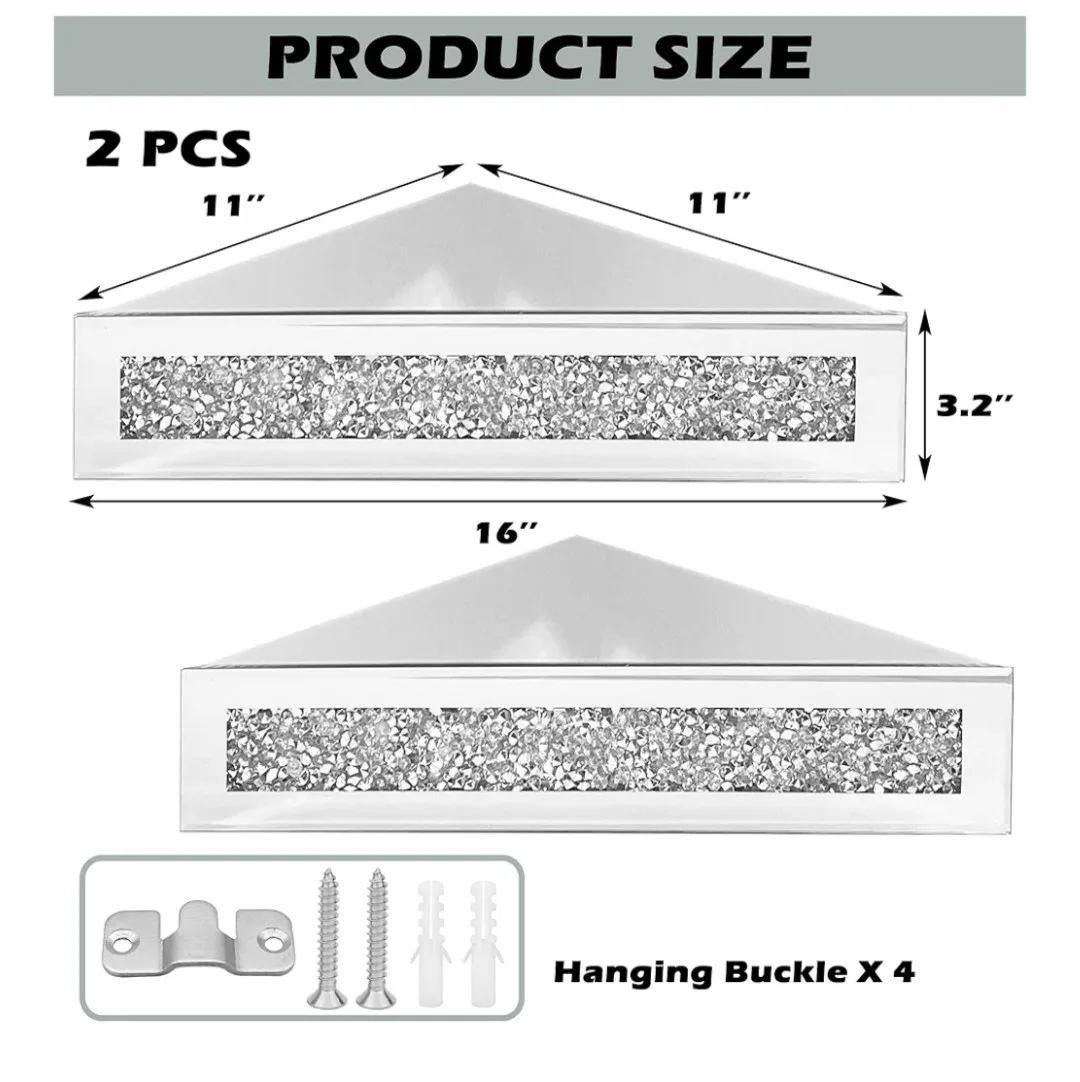 Mirror and Crushed Diamond Corner Shelves image indicator(2)