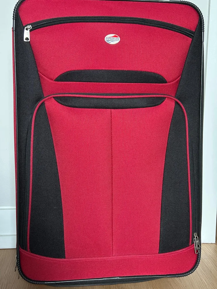 3 American Tourister Suitcase - Red & Black thumbnail