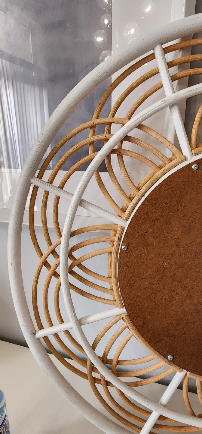 Rattan Mirror (Homesense) - White & Natural - photo 3