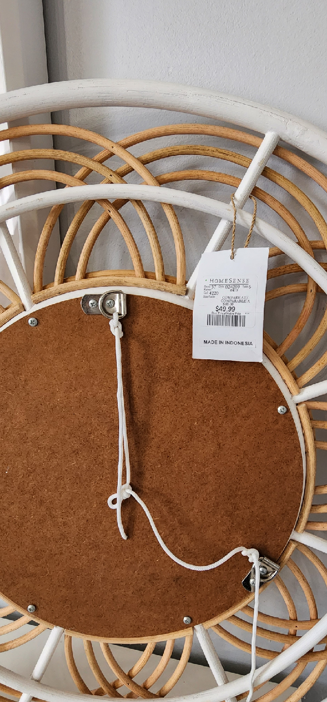 Rattan Mirror (Homesense) - White & Natural - photo 4