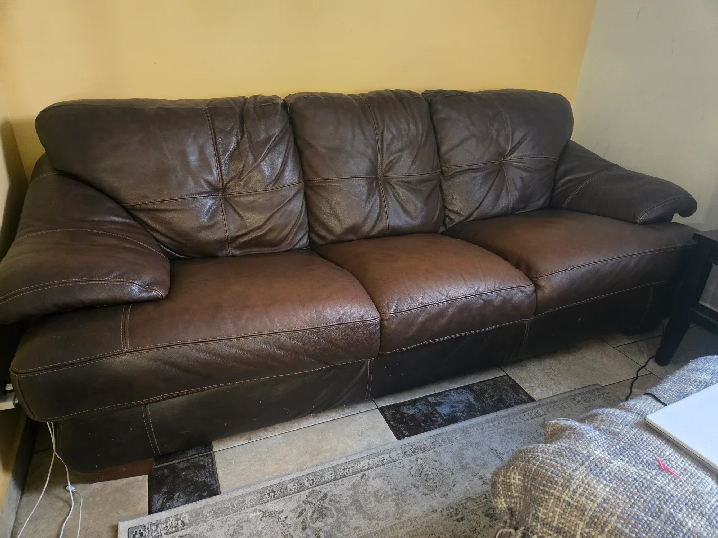 Brown Leather Sofa image indicator(2)