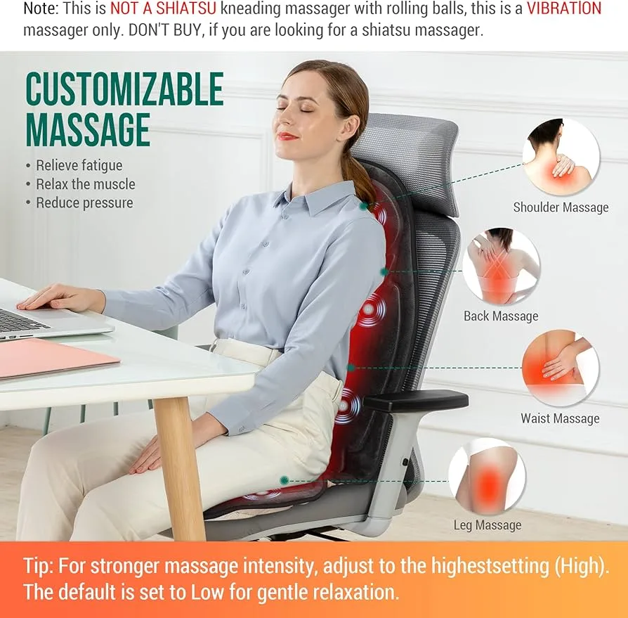 Massage Seat Cushion with Heat image indicator(3)