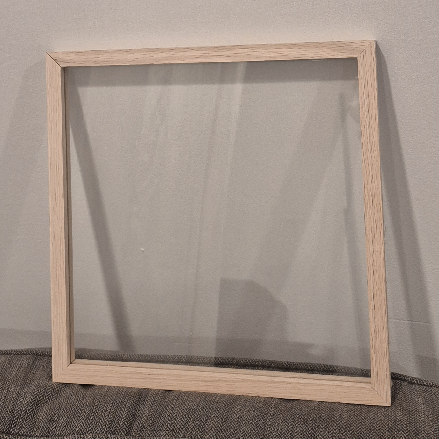 10x10 Floating Double Glass Square Natural Wook Photo Frame - photo 2