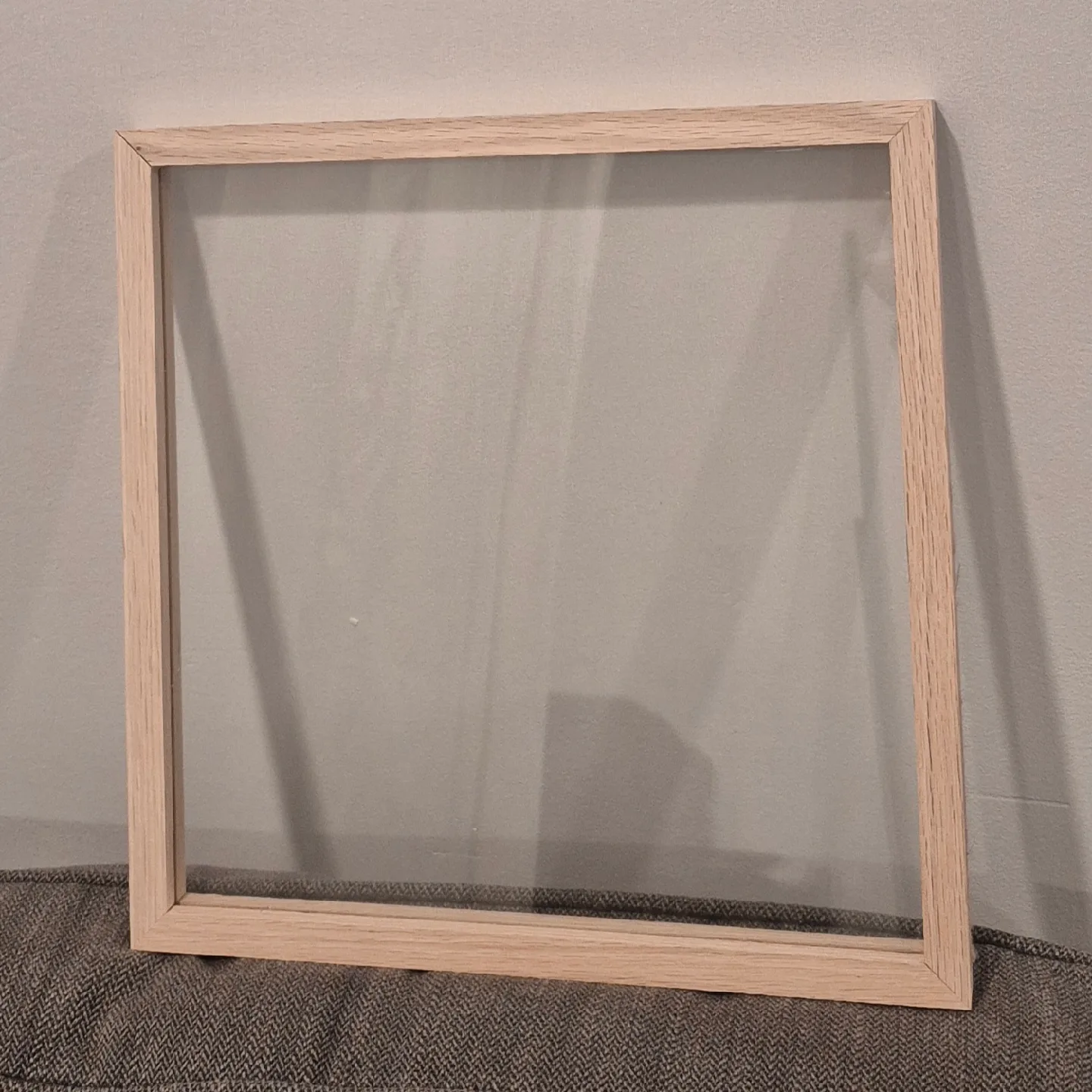 10x10 Floating Double Glass Square Natural Wook Photo Frame image indicator(2)