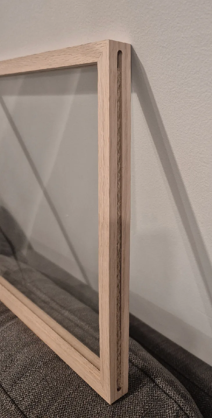 10x10 Floating Double Glass Square Natural Wook Photo Frame image indicator(3)