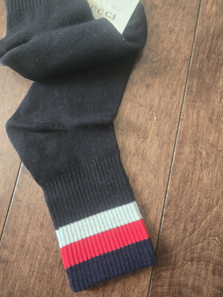 Gucci Socks - Black with Red & White Stripes - photo 2