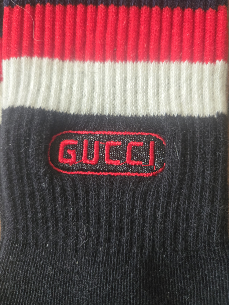 Gucci Socks - Black with Red & White Stripes - photo 3