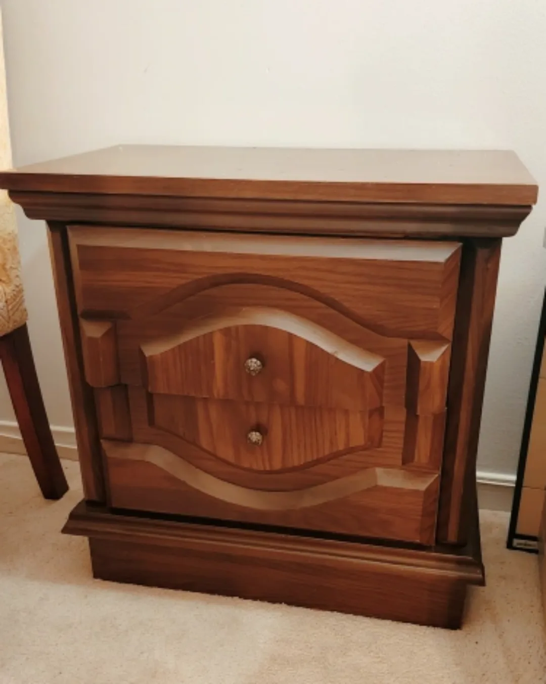 Wooden Nightstand with Two Drawers image indicator(2)