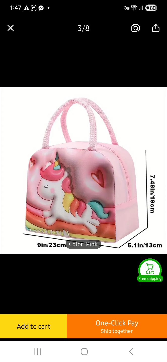 NEW Pink Lunch Box with Utensils and Bag - photo 5