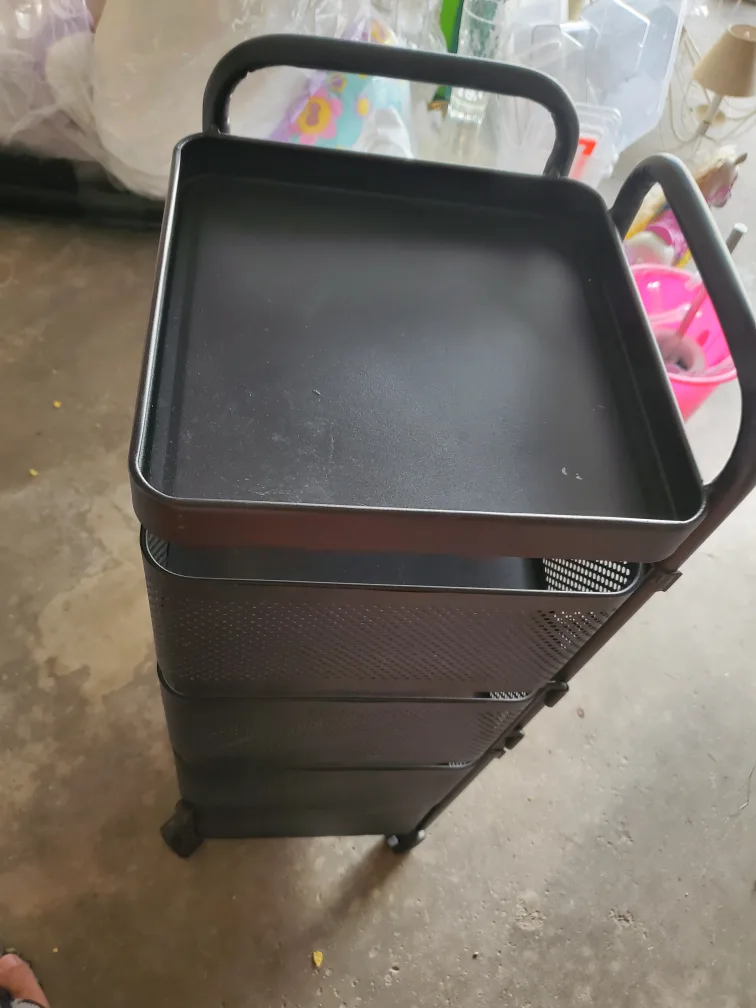 Black Rolling Cart with 3 Baskets thumbnail