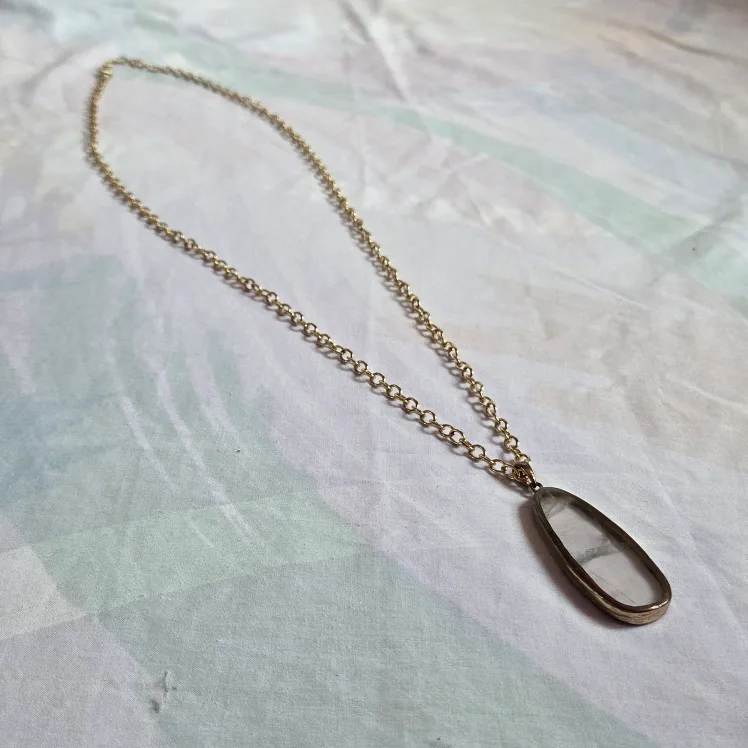 🆕Chain Necklace with Clear Stone Pendant image indicator(3)