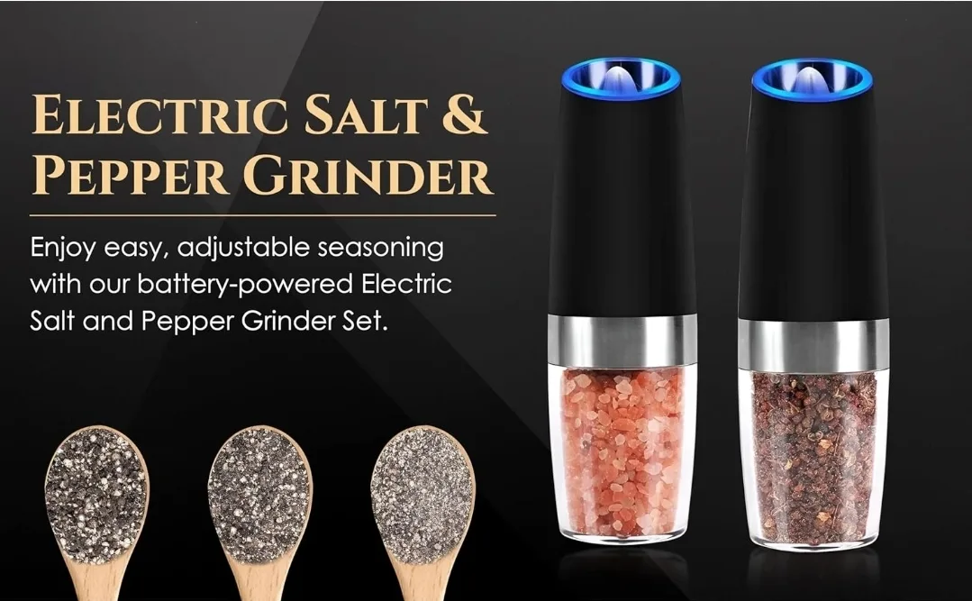 Electric Salt & Pepper Grinder - Black image indicator(7)