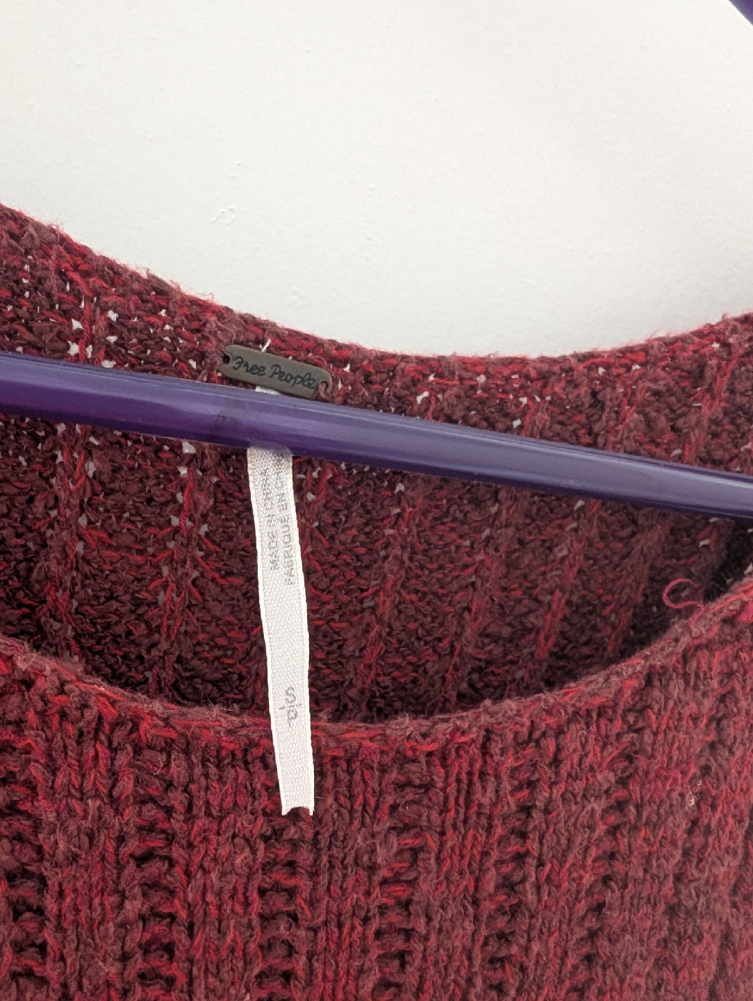 Free People Red Cotton Knitted dress with lining - small - photo 3