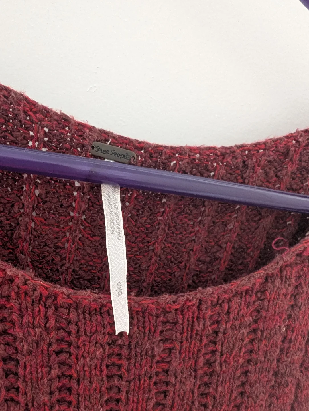 Free People Red Cotton Knitted dress with lining - small image indicator(3)