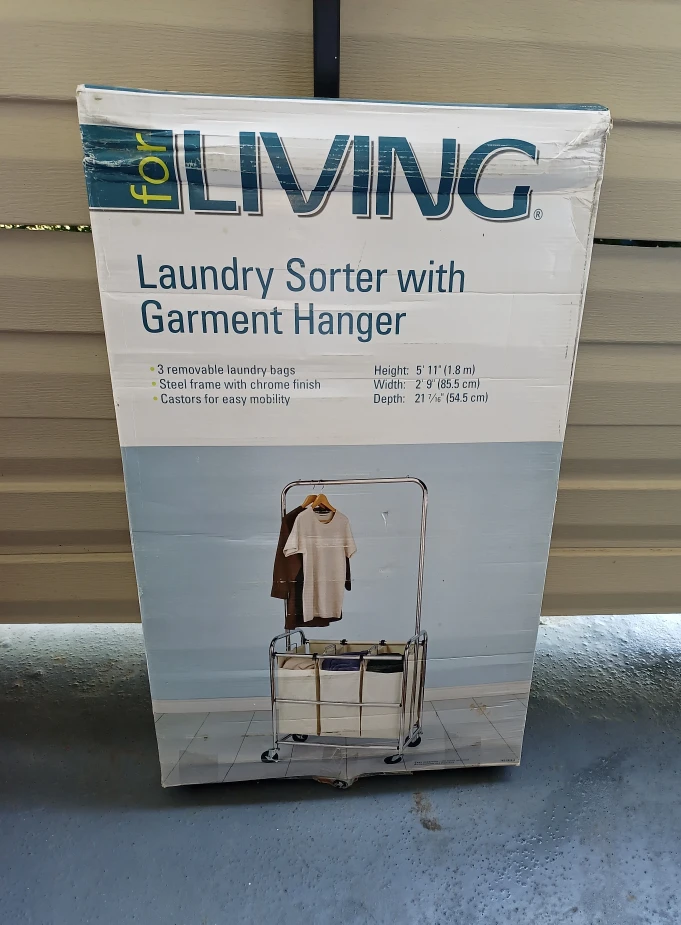 New n/Box~Laundry Sorter w/Hanger n/Wheels 🥕
