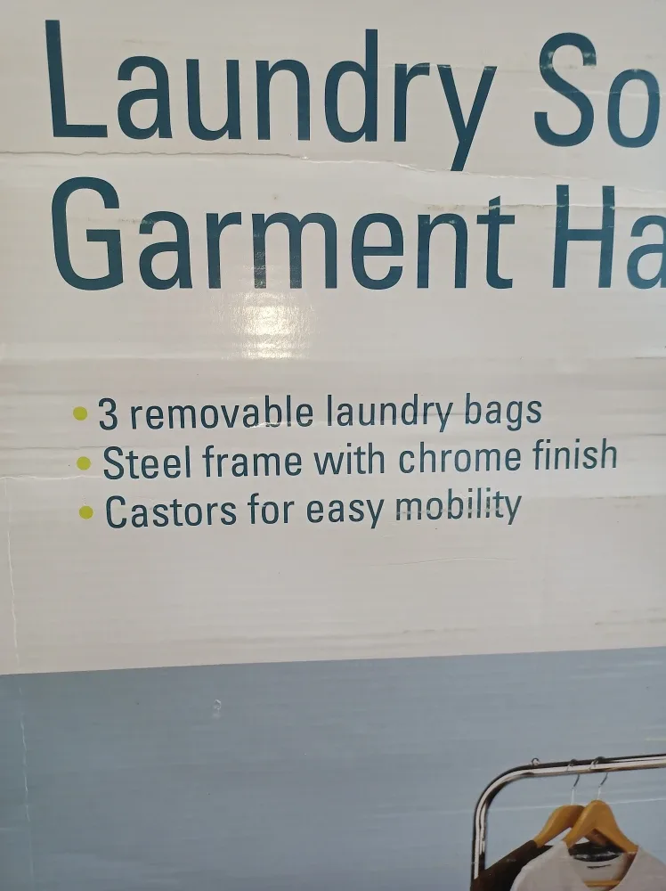 New n/Box~Laundry Sorter w/Hanger n/Wheels 🥕 image indicator(3)