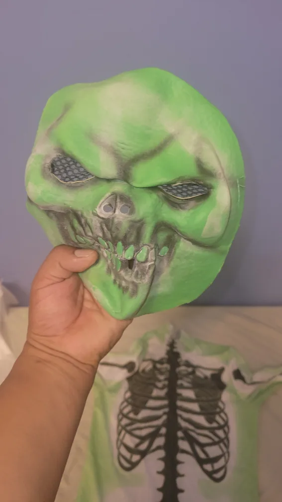 Green Skeleton Costume with Mask image indicator(2)